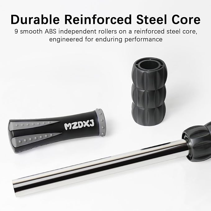 Muscle Roller Stick for Athletes - Deep Tissue Fascia Blaster & Roller Massager for Myofascial Pain Relief - Handheld Physical Therapy & Recovery Tool(Gray black-18 inch)