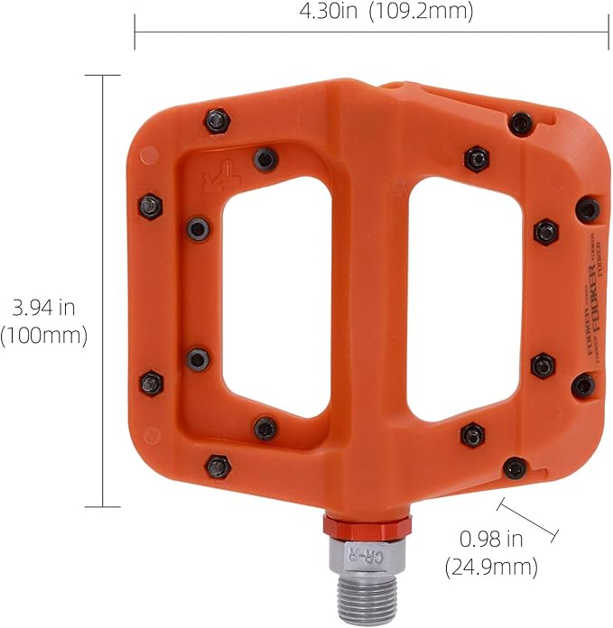 FOOKER MTB Pedals Mountain Bike Pedals 3 Bearing Non-Slip Lightweight Nylon Fiber Bicycle Platform Pedals for BMX MTB 9/16"