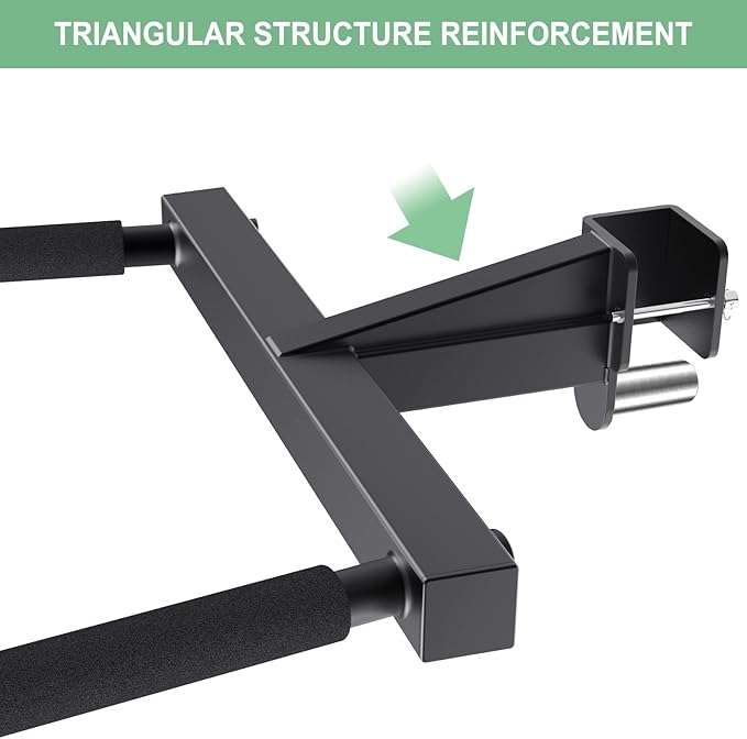 SELEWARE Y-Shaped Dip Bar for 2"x2" or 3"x3" Power Rack with 5/8" or 1" Holes, Heavy Duty Dip Bar Attachment with Non-Slip Grips, Squat Rack Accessories for Home Gym Strength Training
