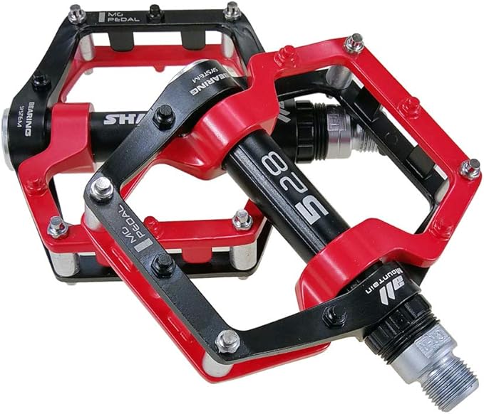 Bicycle Pedals-Aluminium Alloy Bicycle Pedals-Mountain Bike Pedals with Removable Non-Slip Studs 9/16