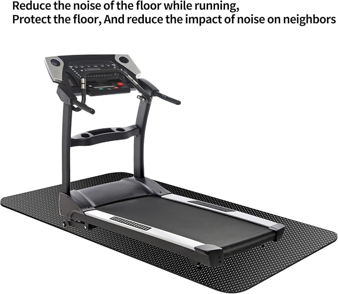 Treadmill Mat,Bike Mat Compatible with Peloton Bike Elliptical Treadmill,Folding Pad Exercise Equipment Under Exercise Trainer Pad for Stationary Indoor Spin