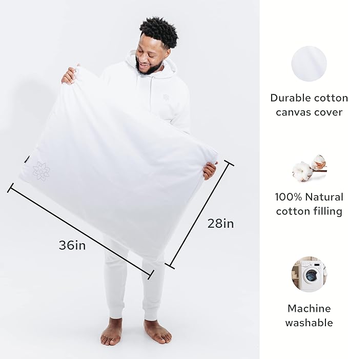 Mindful & Modern Zabuton Meditation Mat - Cotton Filled Yoga and Meditation Pad - Zabuton Meditation Cushion for Kneeling and Sitting Support - Large Rectangular Sitting Floor Pillow for Bench or Zafu