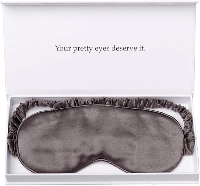 Silk Sleep Mask Light Blocking Luxury 100% Mulberry 19mm Silk Eye Mask Eye Cover Blindfold Ultra Soft Light & Comfy Anti Aging Skin Care with Travel Bag Gift Package