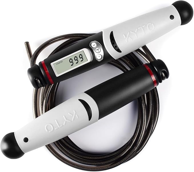 KYTO Smart Jump Rope, High Speed Jump Rope with Counter, Workout Jumping Rope with Steel Ball Bearings, Adjustable Length Speed Skipping Rope, Skipping Rope with App, Fitness Gifts for Adults, Kids