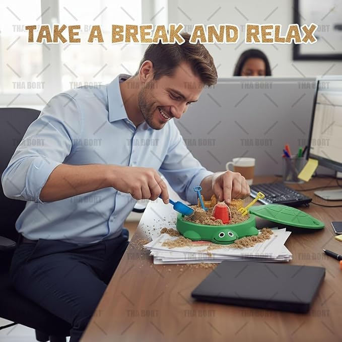 Mini Turtle Sandbox Desk Toy with Mini Tools, Stress Relief Novelty Zen Garden Gift Kit for Adults and Kids, Desktop Decoraccessories for Home and Office, Premium Sand Garden for Desk Kit(Pink)