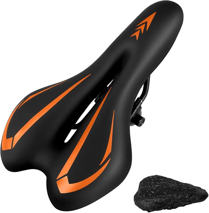 New Gel Bike Seat for Men & Women, Mjkeomo Waterproof Bicycle Seat Breathable Mountain Bike Saddle Gel Bicycle Saddle for MTB, BMX, Road Bike, City Bikes, Exercise Bikes