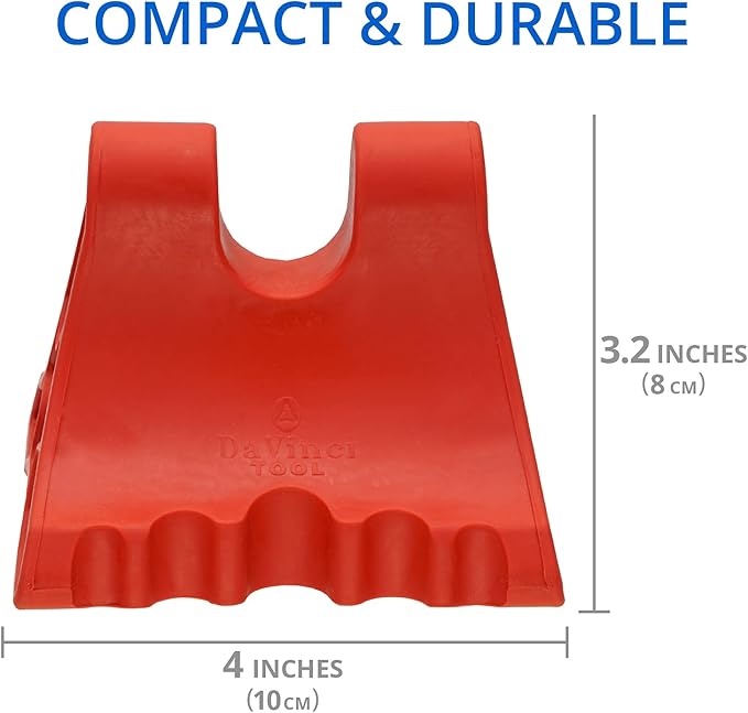 Davinci Tool (Red) -USA Made- Hard Rubber Neck Tension Relief & Pressure Point Massage Tool - Occipital Release Tool - Cervical Traction Device- Suboccipital Release Device - Neck Stretcher