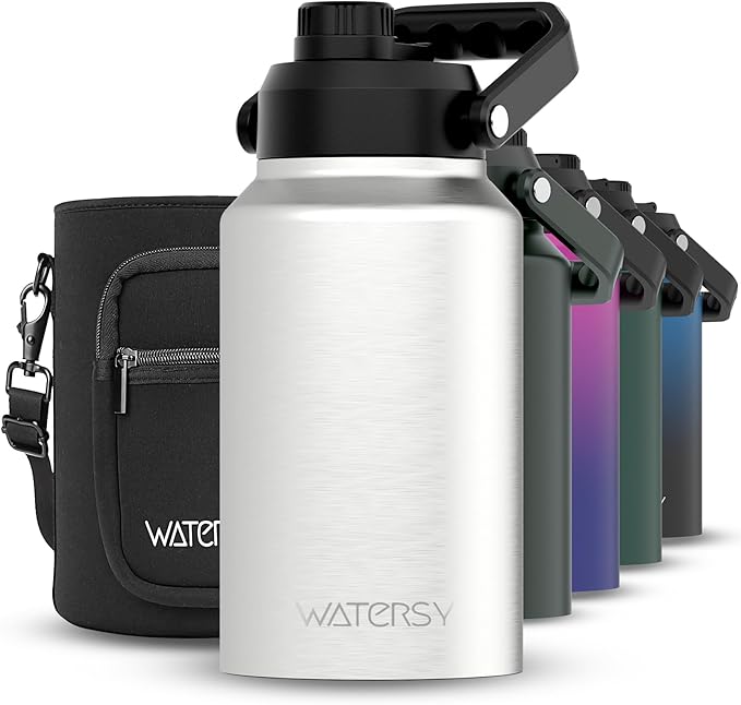 2/3 Gallon Water Bottle Insulated(Cold for 48 Hrs),BPA Free&Leak Proof,87oz Stainless Steel Water Jug/Flask,Big thermo,Large Water Bottle with Handle for Gym,Hiking,Camping,Stainless
