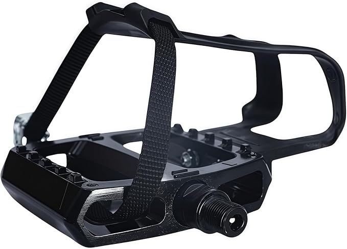 YBEKI Professional SPD/Toe Clip Spin Bike Pedals and Straps for Indoor Exercise Cycling & Peloton/Schwinn/Sunny/Bikes Compatible, 9/16" Axle with Sealed Bearings + 12-Month Warranty