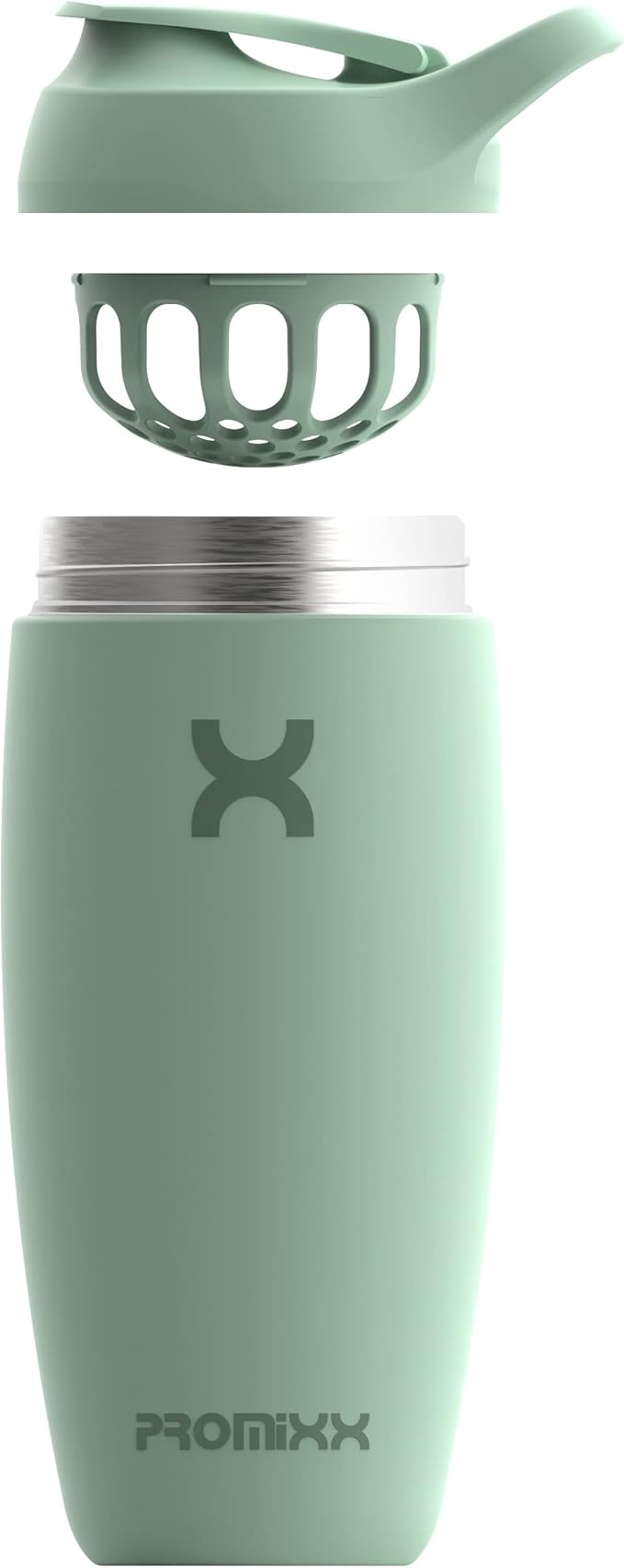 Promixx Pursuit Shaker Bottle Insulated Stainless Steel Water Bottle and shaker Cup, 18oz, Seagrass Green