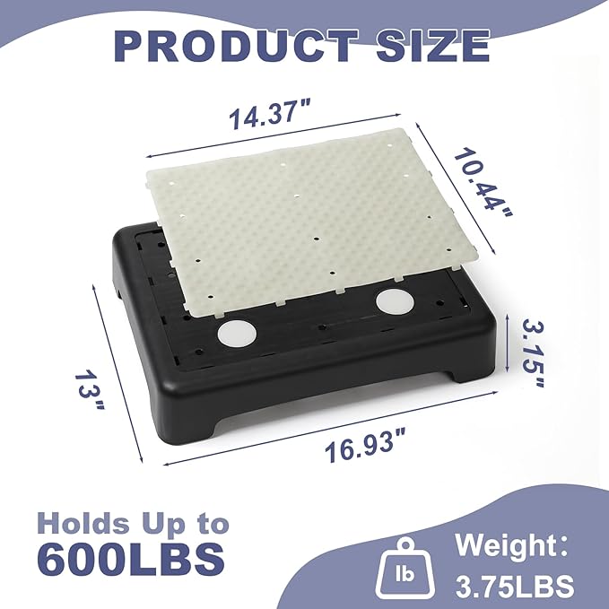 Mobility Step Stool, Glow in The Dark Portable Non-Slip Step Platform for Adult Elderly Kids, Step Riser for Car, Bed, Door, Stair, Bathroom