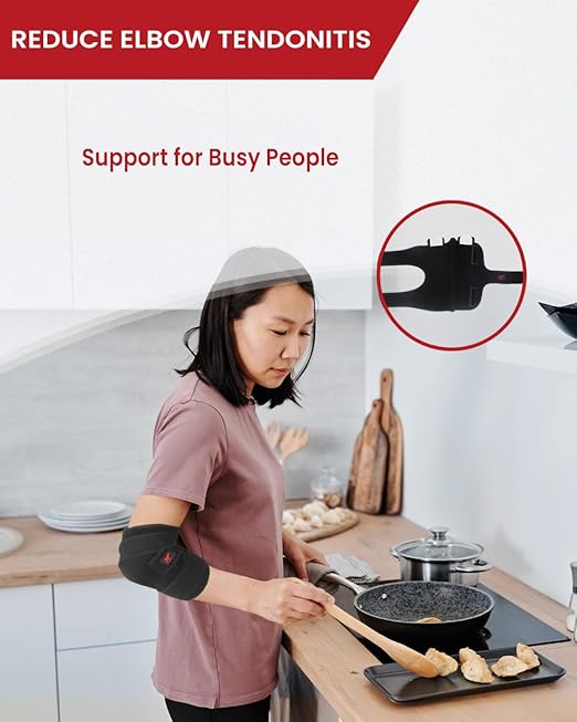 Elbow Brace Comfortable Night Sleep, Cubital Tunnel Syndrome, Ulnar Nerve Entrapment with Compression Sleeve Immobilizer, 2 Removable Metal Splints Pain Relief for Men and Women (M)