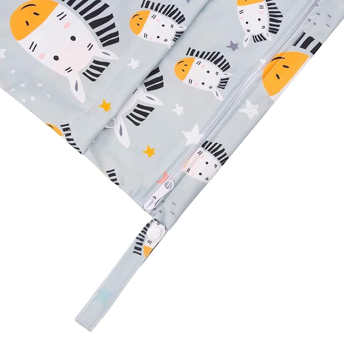 babygoal Wet Dry Bags for Baby Cloth Diapers, Washable Travel Bags, Beach, Pool, Gym Bag for Swimsuits & Wet Clothes with Two Zippered Pockets 3 Pack, 3LN26