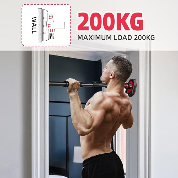 Pull Up Bar Indoor Chin Up Bar for Doorway Body Workout - Locking Mechanism Non-slip Adjustable 25.59-39.37 Width without Screws Max Load 440lbs