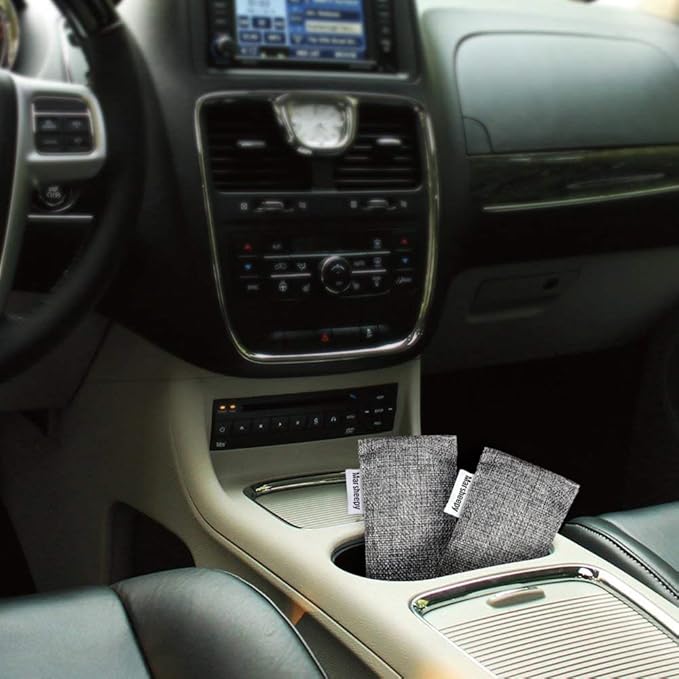 Marsheepy 24 Pack Charcoal Shoe Deodorizer Bags, Bamboo Charcoal Air Purifying bags, Odor Absorber, Odor Eliminator for shoes, Home, Closet, Pet(24X50g)