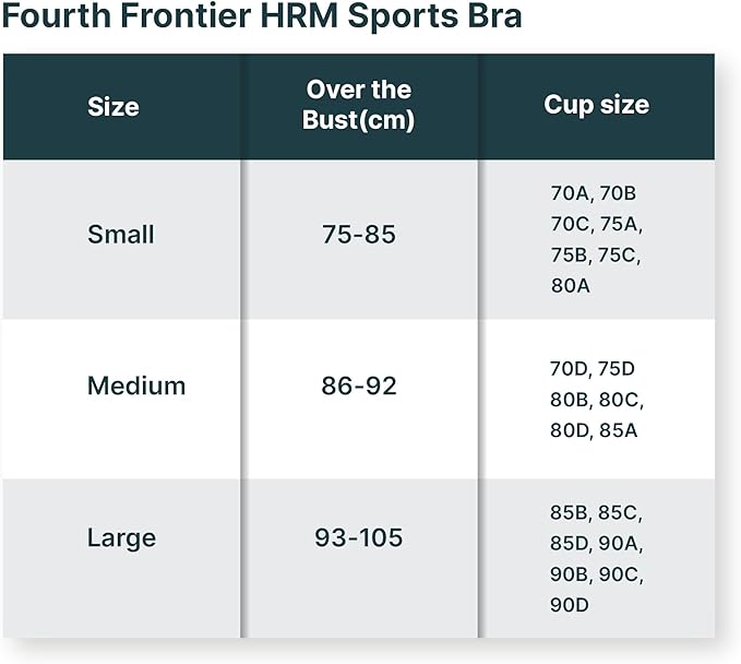 Frontier HRM Sports Bra Compatible with Frontier X2 Polar Garmin Tickr Wahoo Coospo- Heart Rate Monitor Sports Bra