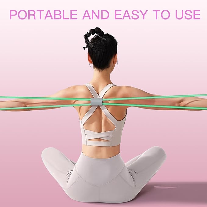 Figure 8 Fitness Resistance Bands with Handles - 4-Piece Set for Full-Body Workouts - Ideal for Strength Training, Physical Therapy, and Home Gym