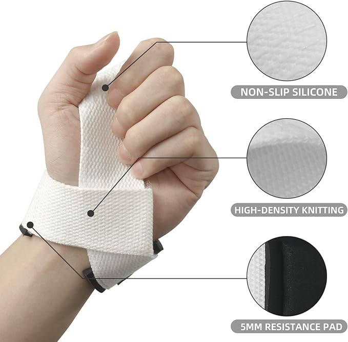SKDK Cotton Hard Pull Wrist Lifting Straps Grips Band-Deadlift Straps with Neoprene Cushioned Wrist Padded and Anti-Skid Silicone - for Weightlifting, Bodybuilding, Xfit, Strength Training