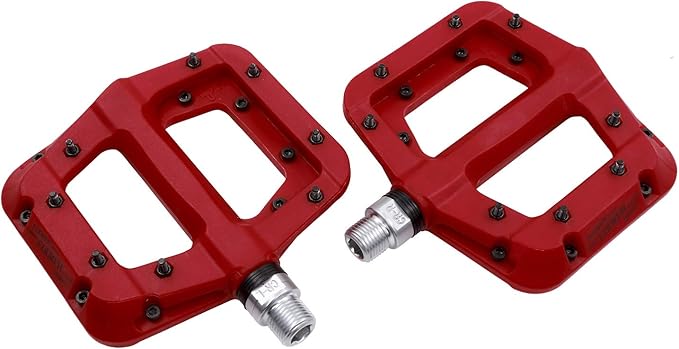 FOOKER MTB Pedals Mountain Bike Pedals 3 Bearing Non-Slip Lightweight Nylon Fiber Bicycle Platform Pedals for BMX MTB 9/16"