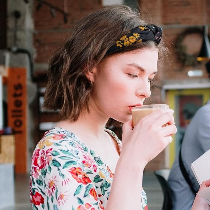 Madison Tyler Headbands for Women | Fashion Boho Top Knotted With Rhinestones Elastic Workout Hairbands | Outdoor and Party Non Slip (Olive Satin)