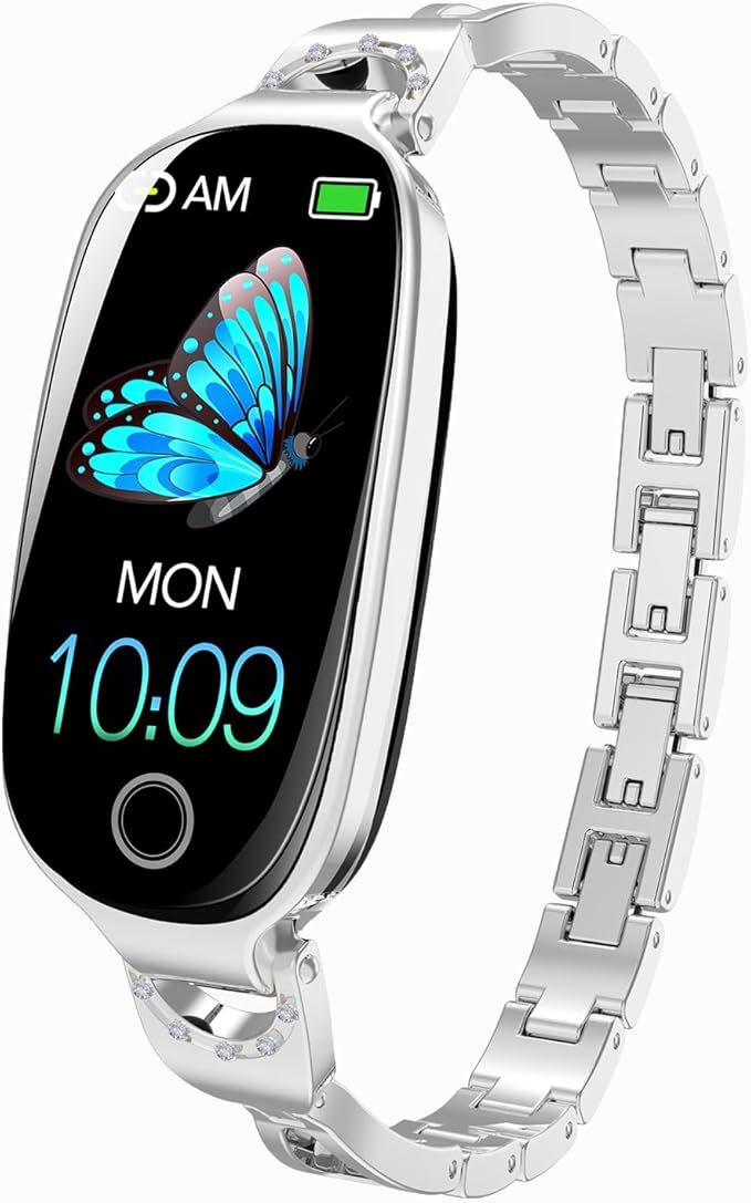 Yihou Fitness Trackers for Women Smart Watch Fitness Watch with Sleep Monitoring Heart Rate Monitor Step Counter Female Health Multiple Sport Modes for Android iOS Steel Silvery