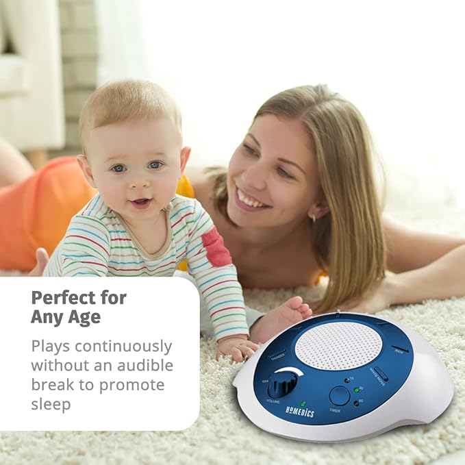 Homedics SoundSleep White Noise Sound Machine, Blue, Small Travel Sound Machine with 6 Relaxing Nature Sounds, Portable Sound Therapy for Home, Office, Nursery, Auto-Off Timer, By Homedics (Pack of 3)