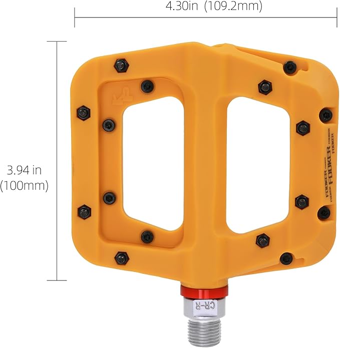 FOOKER MTB Pedals Mountain Bike Pedals 3 Bearing Non-Slip Lightweight Nylon Fiber Bicycle Platform Pedals for BMX MTB 9/16"