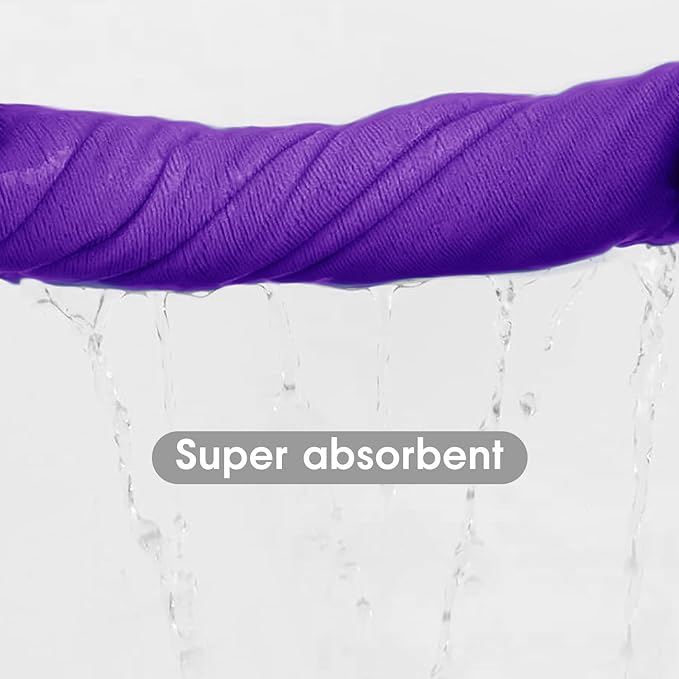 JML Bath Towel, Microfiber Bath Towels Set 6 Pack 30" x 60" - Large Size, Absorbent, Quick Drying as Fitness Towel, Sports Towels, Yoga Towel, Violet