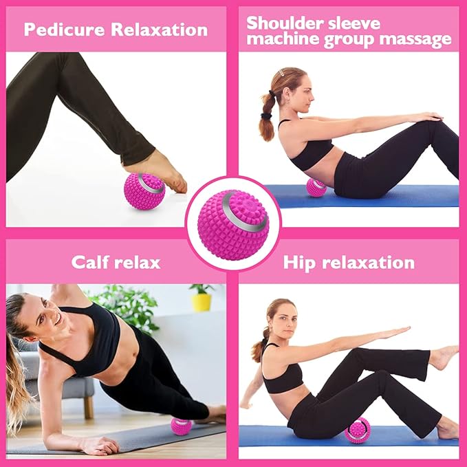 Massage Ball Vibrating Massage Ball Relieving Muscle Tension Pain & Pressure, 4-Speed High-Intensity Roller Electric Rechargeable Washable