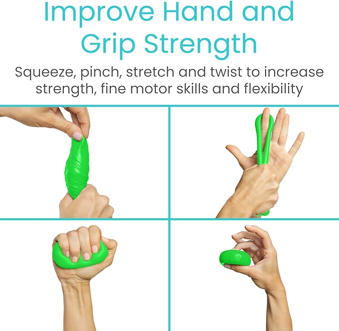 Vive Therapy Putty for Adults, for Hand Therapy (2 Pack) - Occupational Sensory Stress Relief Tools - for Physical Exercise, Finger Pain, Grip Strength, Rehab, Arthritis, Forearms, Fidgeting, Motor