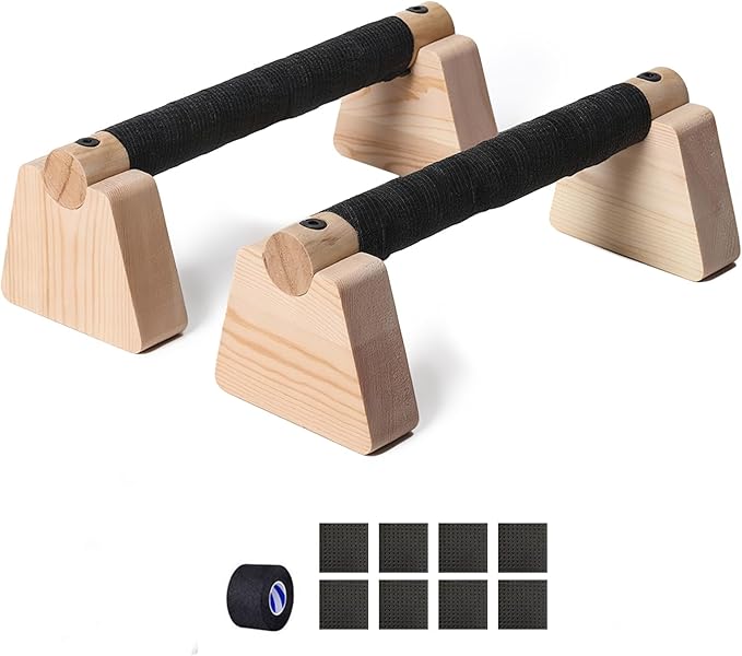 1 Pair Wooden Push Up Bar,For Home Parallettes Bars,Calisthenics Bars,For Fitness Handstand Training, Push-up Handles.
