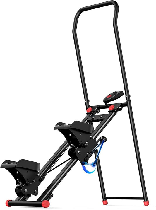 MERACH Stair Stepper for Home Gym Exercise, New Version Stairmaster for Full-Body Workout, Compact Folding Stair Climber with Extended Step Range, Adjustable Handlebar/Pedal