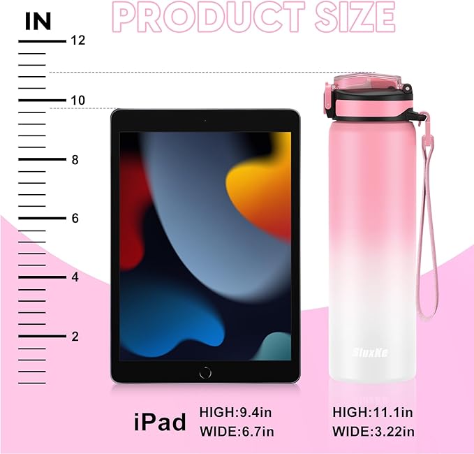 18/8 Stainless Steel Water Bottle with Straw, 24oz Insulated Vacuum Drinking Bottle BPA Free, Perfect for Hot or Cold Drinks, 24oz LeakProof Insulated Water Bottle, for Camping, Gym, Work
