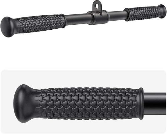 SELEWARE Triceps LAT Pulldown Attachments Home Gym Workout Accessories with Non-Slip Soft Rubber Grip Cable Machine Attachments Triceps Rope Double D Row Handle Pull Down Bar Straight Bar Exercise