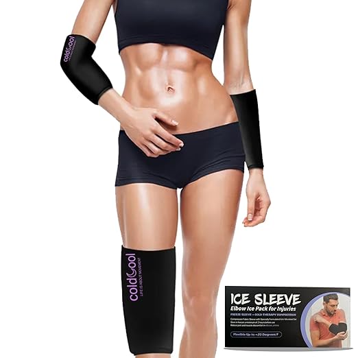 Coldcool Knee Ice Pack Wrap for Injuries, Reusable Gel Cold Packs Brace 360° Compression Sleeve for Elbow, Ankle & Calf - Flexible Cold Wrap Recovery for Meniscus, ACL, MCL Pain Relief.