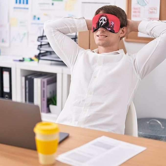 2 Pcs Human Skulls Sleep Halloween Mask for Women Men, Silk Eye Covers for Sleeping, Adjustable Strap & Light Blocking Design, Adult Children's Bedtime Blindfold for Travel and Home Use (Human Skulls)