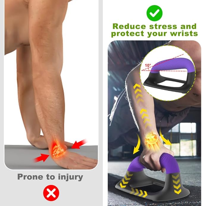 Push Up Bars – Ergonomic Pushup Handles for Floor Strength Training, Non-Slip Push-Up Stands with Soft Grip, Pushups Bars for Home Gym Workout