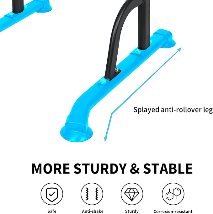 Adjustable Height Dip Bar Station, Heavy Duty Dip Station Push Up Bar for Home Gym,Multi-function Dip Station Pull Up Bar Full Body Strength Training Workout Fitness Equipment for Tricep Dips