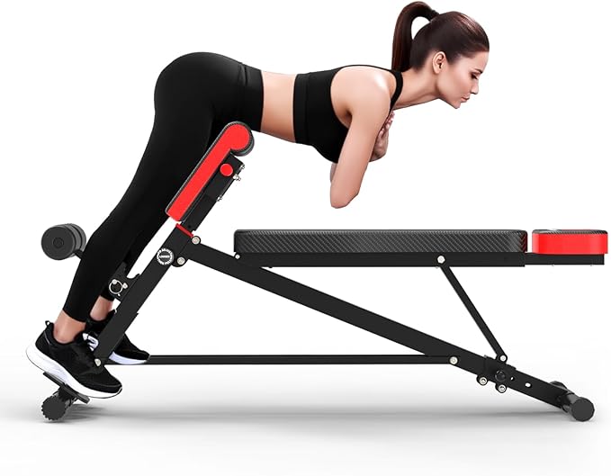 K KiNGKANG Adjustable Weight Bench,Roman Chair Load 500 LBS Workout Bench for Home Gym Workout Fitness Equipment Adjusts to Decline or Flat Bench