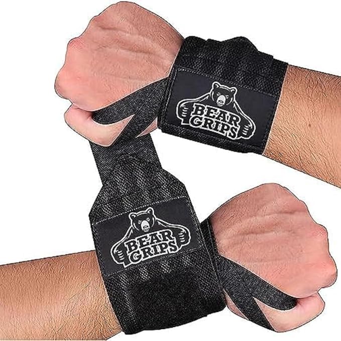 Bear Grips Wrist Wraps for Weightlifting | Weight Lifting Wrist Straps for Weightlifting | Extra Strength Gym Wrist Wraps | Two Wrist Wrap Per Pack | 12β & 18β | Lifting Wrist Wraps for Men & Women