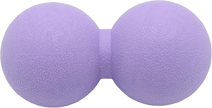 Hard Peanut Massage Ball, Double Lacrosse Massage Ball. Deep Tissue Massager Mobility Roller for Physical Therapy Myofascial Release Trigger Point Muscle Relax Pain Relief Acupressure (Purple)
