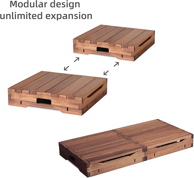 Wooden Platform 3.7" Height.One Step Stool Larger 31.5" for Adults&Senior. Carbonization Porch Step,Stair Assist Indoor&Outdoor,Bedside Foot Stepper,Mobility Stepping.for Handicap,Elderly,Kids