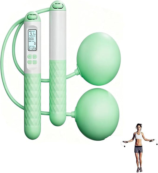 Indicatek Skipping Rope with Counter, Cordless Jump Rope, Smart Weighted Cord with Lcd Display, Adjustable Digital Counting Skipping Tool, Tangle-Free Wireless String for Fitness