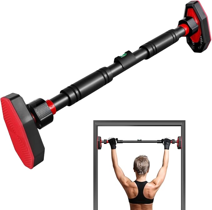 Doorway Pull Up Bar, Strength Training Chin up Bar without Screws, Adjustable 25.55-39.37in Width, Portable Gym Equipment for Doorway - Max Load 440lbs for Home Gym Upper Body Workout