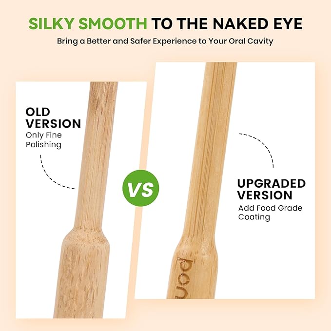 Bamboo Toothbrush Heads Compatible with 7AM2M, Soft Charcoal Infused Bristles, Whitening & Deep Cleaning