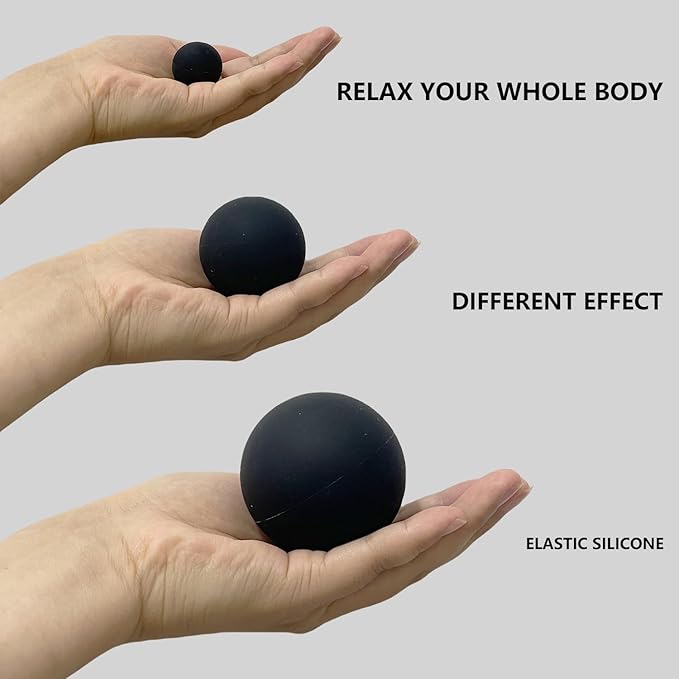 Fascia Massage Ball Set (2.48" + 1.97" + 1.18") for Muscle Relief,Yoga Deep Relaxation,Trigger Point & Active Therapy,Targeted Therapy for Full Body(3 Pieces)