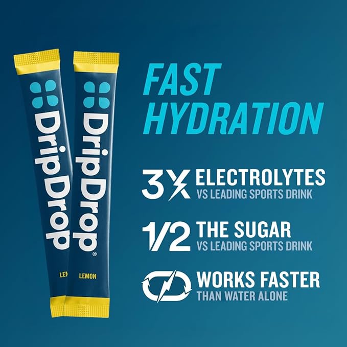 DripDrop Hydration Packets - Bold Variety Pack - Single Serve Electrolytes Powder Drink Mix - Watermelon, Berry, Lemon, Orange - Non-GMO, Gluten Free, Vegan - 32 Sticks