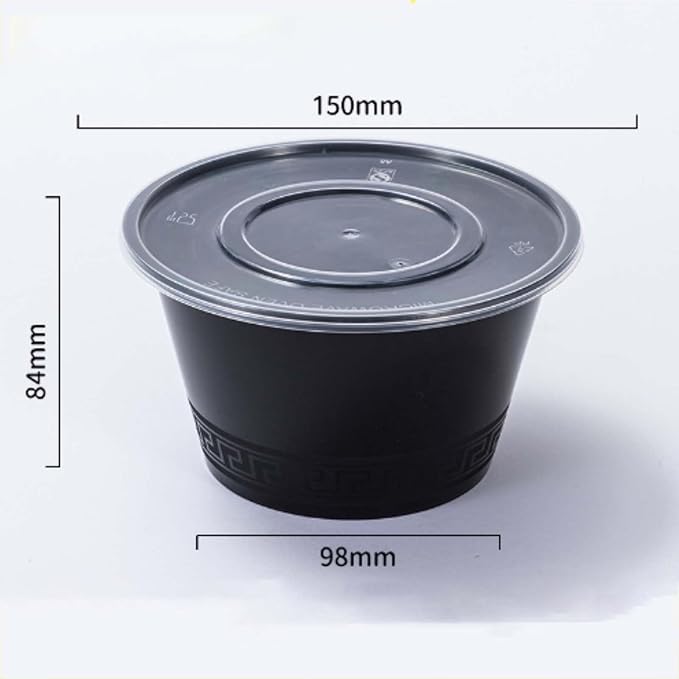 100pc 26 Oz Meal Prep Containers disposable, Plastic Food Take Out Containers With Lid, Take Out Containers Disposable, Reusable food storage containers Round Box,Microwave Freezer Dishwasher Safe