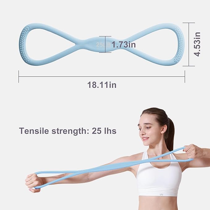Luminous Resistance Bands, 8 Shaped Exercise Bands, with Handles Band for Arms, Back, Shoulder Stretch, Resistance Bands Women Men, Gift for Yoga Lover/Beginner, Not Break