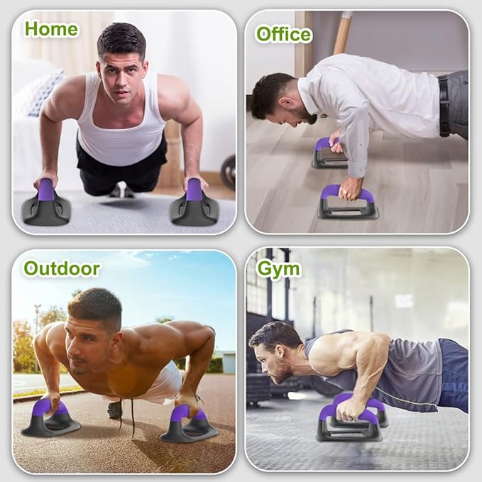 Push Up Bars – Ergonomic Pushup Handles for Floor Strength Training, Non-Slip Push-Up Stands with Soft Grip, Pushups Bars for Home Gym Workout